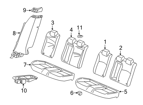 2017 Honda Civic Rear Seat Components Garn Center *NH900L* Diagram for 82138-TGH-A01ZA