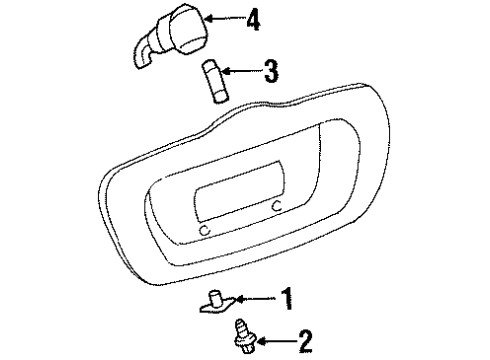 2003 Oldsmobile Aurora License Lamps Lamp Asm-Rear License Plate Diagram for 25717205