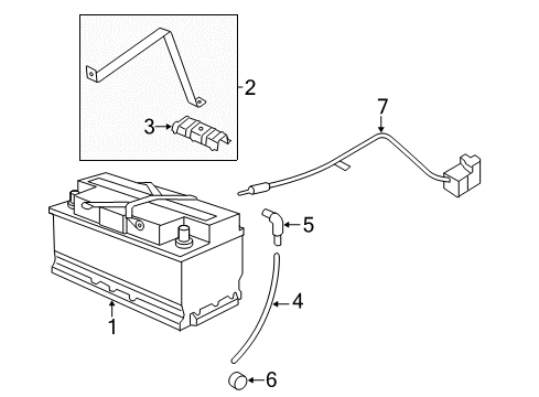 2012 BMW 750i Battery Plus Pole Battery Cable Diagram for 61129223473