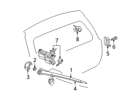 2007 Jeep Grand Cherokee Lift Gate - Wiper & Washer Components Hose-Windshield Washer Diagram for 55079094AA