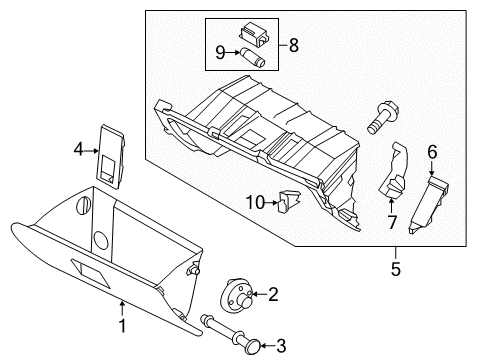 2013 Kia Sportage Bulbs Air DAMPER Assembly- Glove Diagram for 845482H000