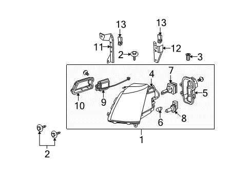 2005 Cadillac STS Bulbs Park Lamp Bulb Diagram for 25763464