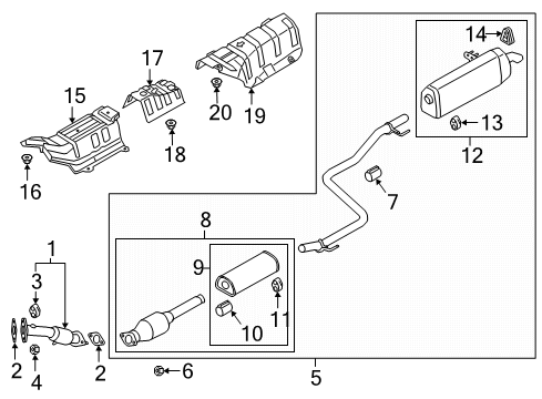 2021 Kia Forte Exhaust Components Hanger-Exhaust Pipe Diagram for 28780-M6000