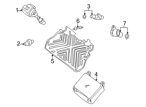 2003 Honda Insight Powertrain Control Cover, Engine Control Module Diagram for 37821-PHM-A00