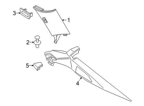 2015 BMW X6 Interior Trim - Quarter Panels Cover, Column D, Right Diagram for 51438058602