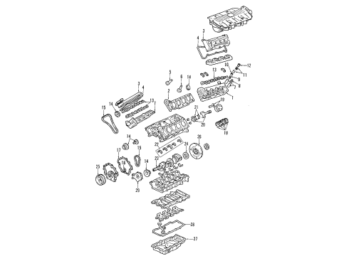 2002 Cadillac Seville Engine Parts, Mounts, Cylinder Head & Valves, Camshaft & Timing, Oil Pan, Oil Pump, Crankshaft & Bearings, Pistons, Rings & Bearings Camshaft Asm-Intake (LH Machine) Diagram for 12570332