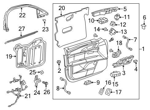 2019 Cadillac CT6 Power Seats Wire Harness Diagram for 23358798