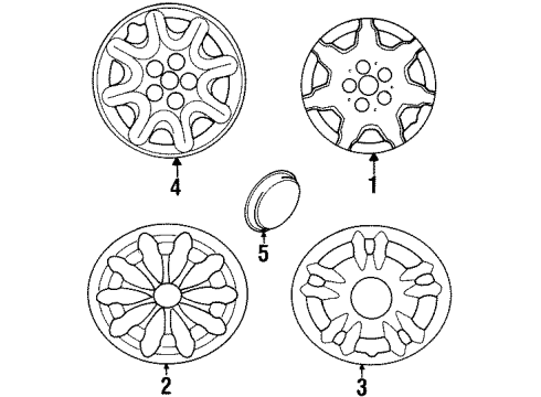 1999 Chrysler Sebring Wheel Covers & Trim Wheel Cover Diagram for MR761498