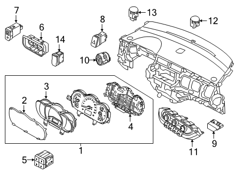 2015 Kia Rio Cluster & Switches, Instrument Panel Switch Assembly-Hazard Warning Diagram for 937901W000