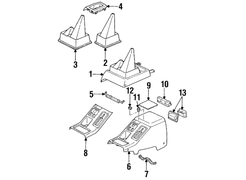 1994 Isuzu Amigo Center Console Ashtray Assembly, Door (Gray) Diagram for 8-94476-917-1