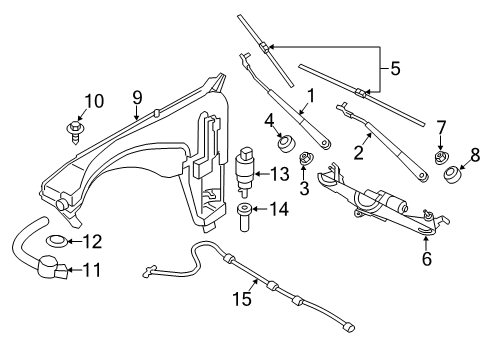 2018 BMW X3 Wiper & Washer Components Back Glass Wiper Motor Diagram for 67637407264