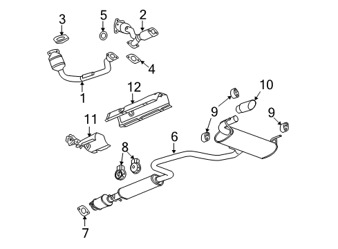 2010 Chevrolet Malibu Exhaust Components Muffler & Pipe Diagram for 25919667