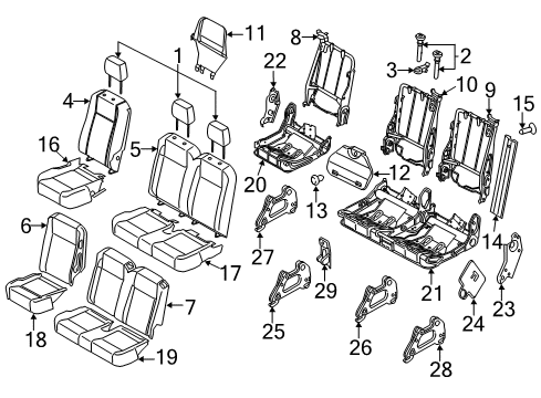 2018 Ford Transit-150 Rear Seat Back Panel Diagram for CK4Z-9962401-AA