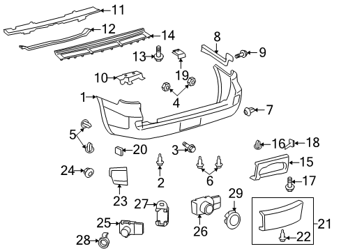 2008 Toyota Land Cruiser Parking Aid Park Sensor Diagram for 89341-33140-J3