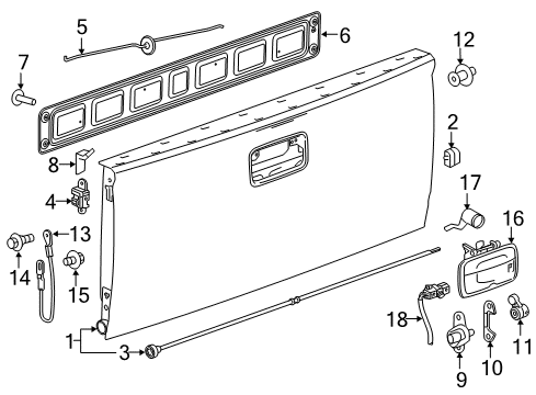 2017 GMC Canyon Tail Gate Handle Diagram for 84222820