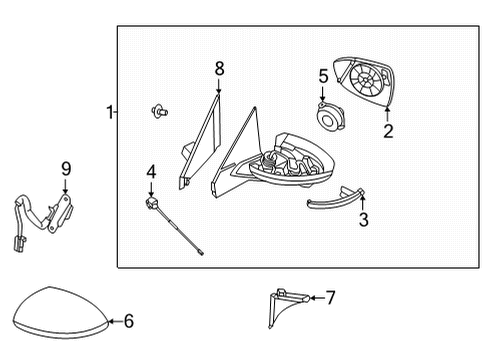 2020 Nissan Sentra Mirrors Sensor Assembly-SOW Lamp, RH Diagram for 26670-5MA0A