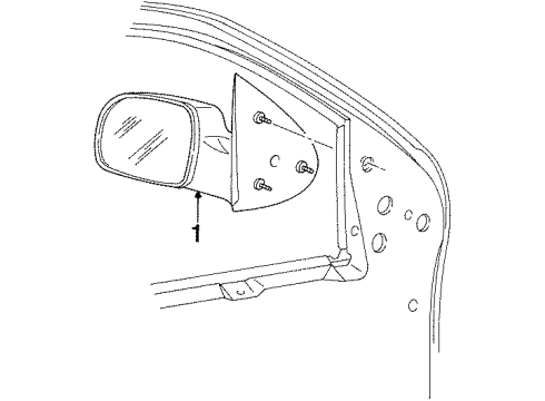 2000 Ford Windstar Outside Mirrors Mirror Assembly Diagram for YF2Z-17683-EA