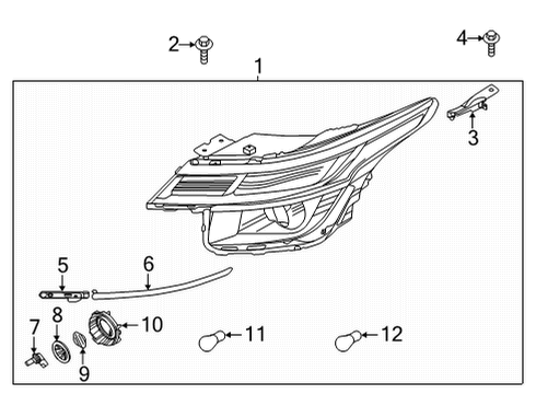 2021 Kia Seltos Headlamps Driver Side Headlight Assembly Diagram for 92101Q5020