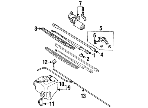 1995 Isuzu Rodeo Windshield - Wiper & Washer Components Arm, Wiper (L=468) Diagram for 8-97149-375-0