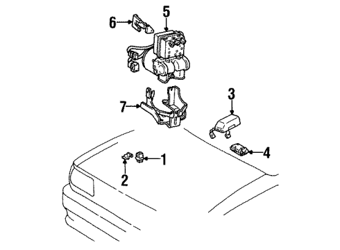 1996 Toyota T100 ABS Components ABS Control Unit Diagram for 89540-34041