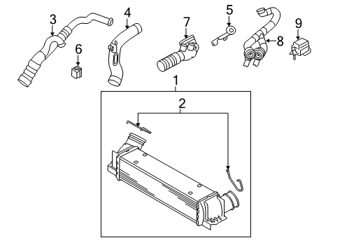 2011 BMW X6 Intercooler Charge-Air Duct Diagram for 13717571349