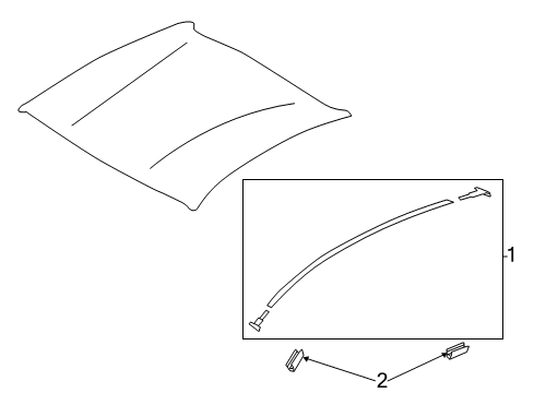 2013 Scion FR-S Exterior Trim - Roof Roof Molding Diagram for SU003-07260