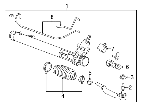 2011 Cadillac CTS P/S Pump & Hoses, Steering Gear & Linkage Pipe Kit Diagram for 19257091
