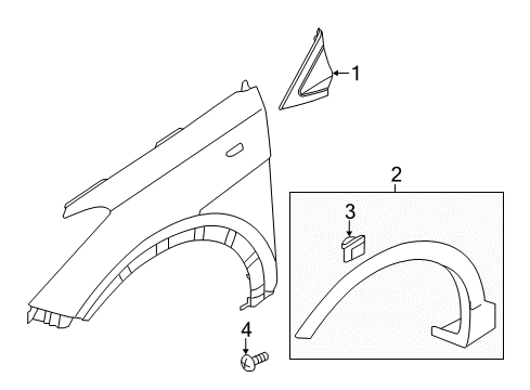 2019 Hyundai Santa Fe Exterior Trim - Fender Garnish Assembly-Delta LH Diagram for 86180-2W000