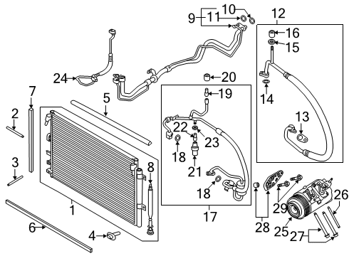 2022 Ford Edge A/C Condenser, Compressor & Lines Compressor Assembly Bolt Diagram for -W718190-S442