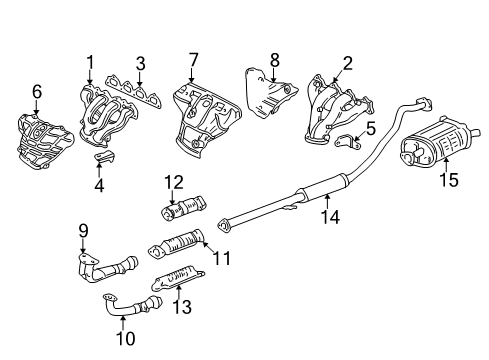 1999 Honda CR-V Exhaust Components Pipe A, Exhuast Diagram for 18210-S10-L01