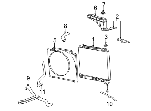 2007 Ford F-350 Super Duty Radiator & Components Fan Shroud Diagram for 5C3Z-8B614-CA