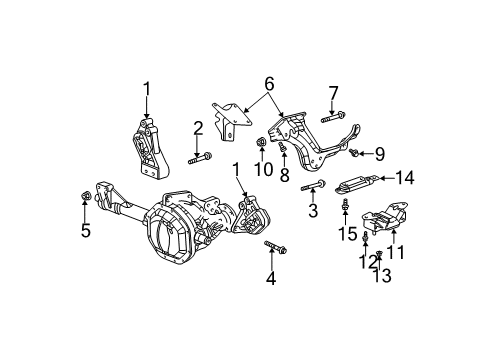 2003 Dodge Ram 1500 Engine & Trans Mounting Bracket-Engine Mount Diagram for 52020564AC