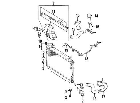 1997 Lexus LX450 Radiator & Components Cap Diagram for 16401-15210