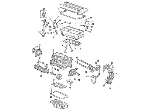 2001 Honda CR-V Engine Parts, Mounts, Cylinder Head & Valves, Camshaft & Timing, Oil Pan, Oil Pump, Crankshaft & Bearings, Pistons, Rings & Bearings Rubber, Right Front Stopper Insulator (Mt) Diagram for 50841-ST0-N10