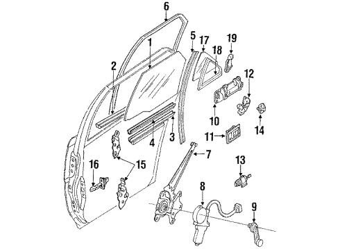 1992 Toyota Corolla Door & Components Handle, Outside Diagram for 69230-12110