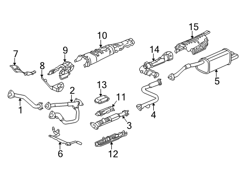 2003 Acura RL Exhaust Components Cover (Lower) Diagram for 18181-P5A-000