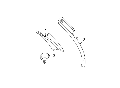 2002 BMW 325xi Interior Trim - Quarter Panels Covering Column Rear Left Diagram for 51437902951