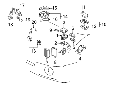 2006 Toyota Highlander Powertrain Control Upper Cover Diagram for 82672-48150