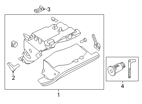 2019 Infiniti QX30 Glove Box Box Assy-Glove Diagram for 68500-5DC0A