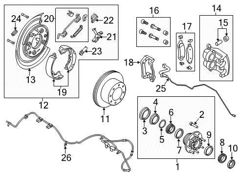 2012 Ford F-250 Super Duty Parking Brake Intermediate Cable Diagram for BC3Z-2A793-BB