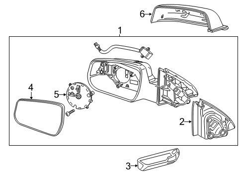 2013 Chevrolet Malibu Mirrors Mirror Assembly Diagram for 22860545