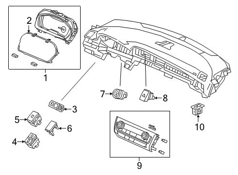 2021 Honda Insight Fuel Door Switch (Deep Black) Diagram for 79610-TXM-A41ZB