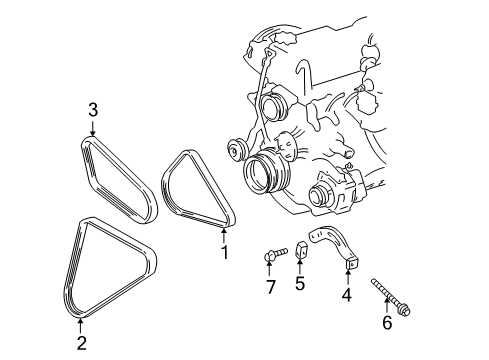 1996 Toyota 4Runner Belts & Pulleys Alternator Belt Diagram for 99365-20890-83