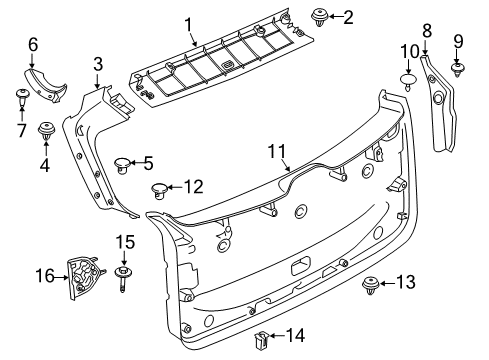 2020 BMW X3 Interior Trim - Lift Gate Clip Natur Diagram for 51497054228