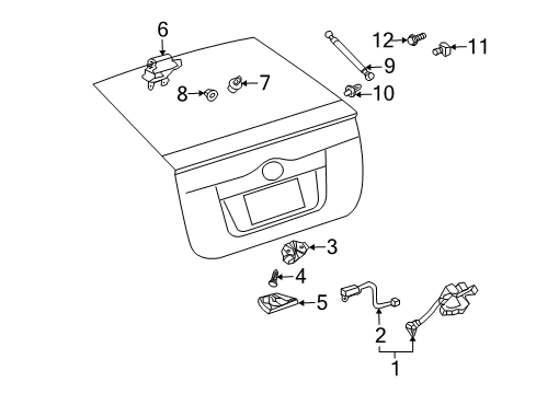 2007 Toyota Prius Lift Gate Lock Assembly Diagram for 69350-47011