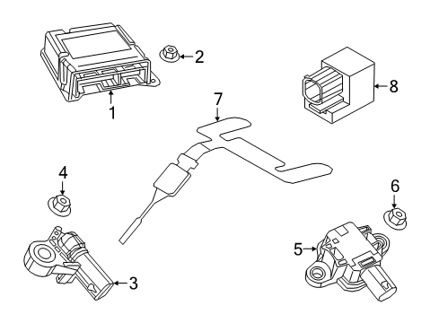 2018 Jeep Renegade Air Bag Components Air Bag Control Module Diagram for 68267986AB