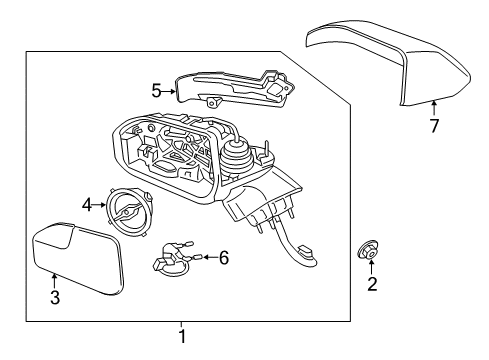 2020 Lincoln MKZ Outside Mirrors Mirror Assembly Diagram for HP5Z-17683-X