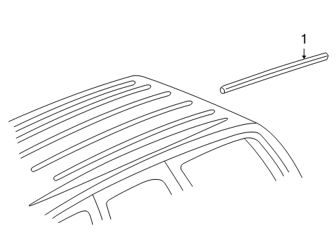 2011 GMC Yukon Exterior Trim - Roof Molding Strip Diagram for 22743309