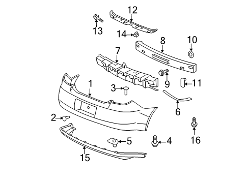 2009 Pontiac G6 Rear Bumper Lower Cover Diagram for 25859706