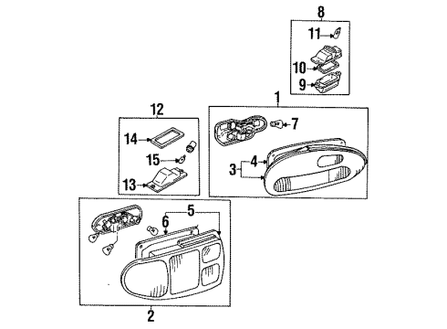 1993 Mitsubishi Mirage Side Marker Lamps Lens-License Lamp Diagram for MB596500